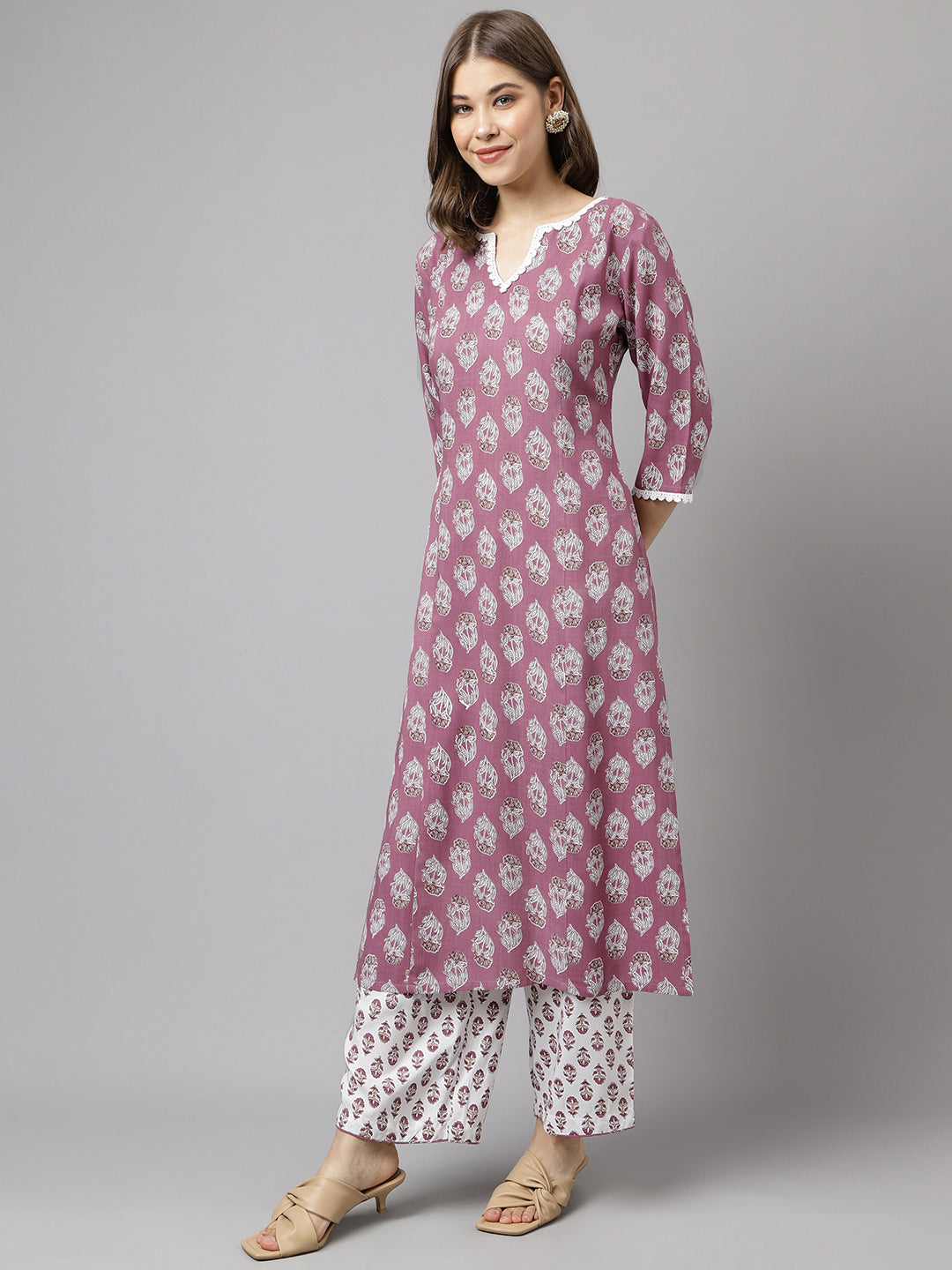 Light-Purple-Cotton-A-Line-2-Piece-Kurta-Set