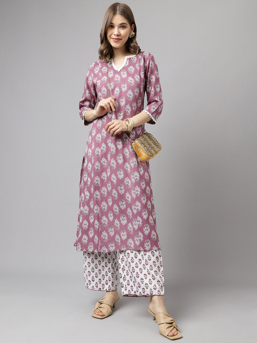 Light-Purple-Cotton-A-Line-2-Piece-Kurta-Set