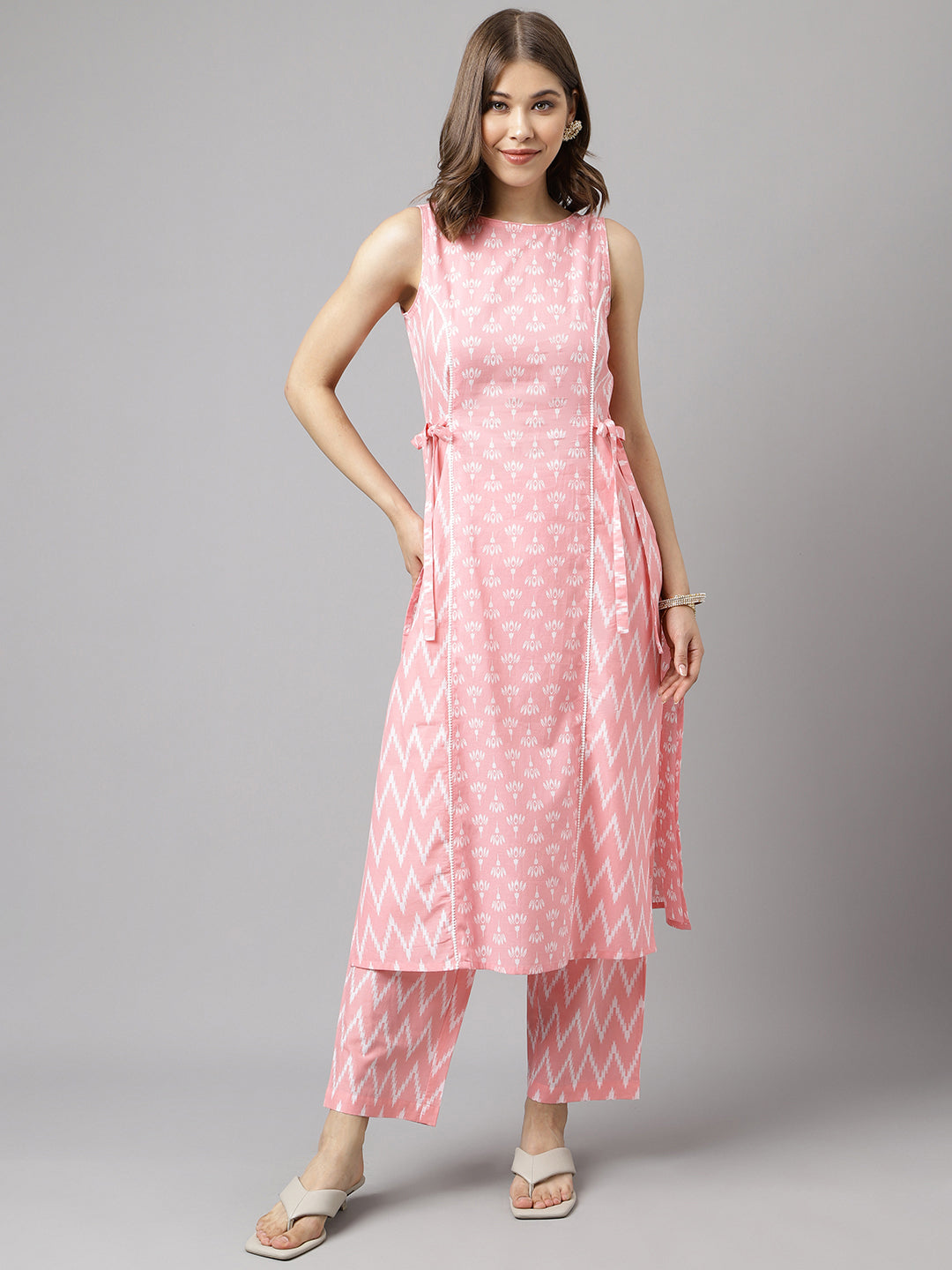 Baby-Pink-Cotton-A-Line-2-Piece-Kurta-Set