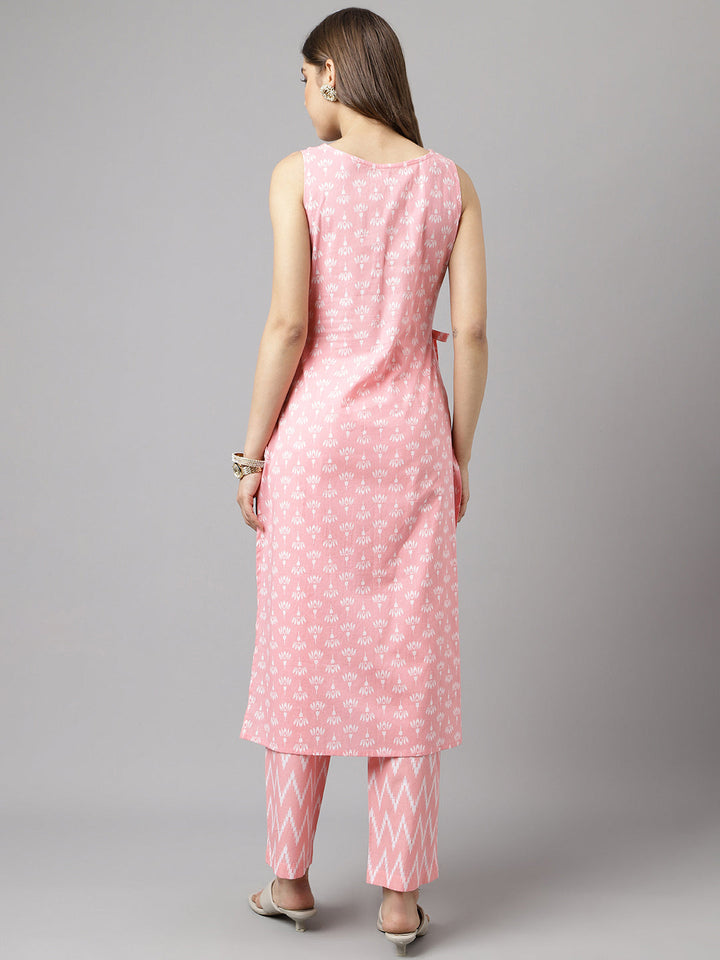 Baby-Pink-Cotton-A-Line-2-Piece-Kurta-Set