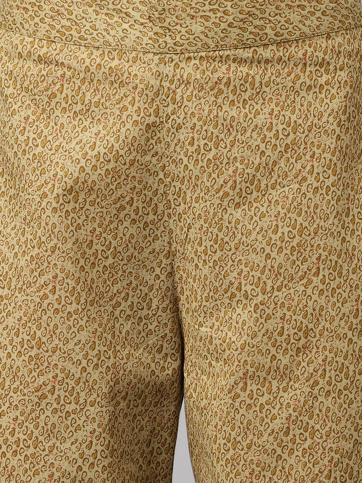 Brown-Cotton-A-Line-2-Piece-Kurta-Set