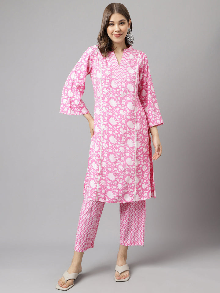 Pink-Pure-Cotton-A-Line-2-Piece-Kurta-Set
