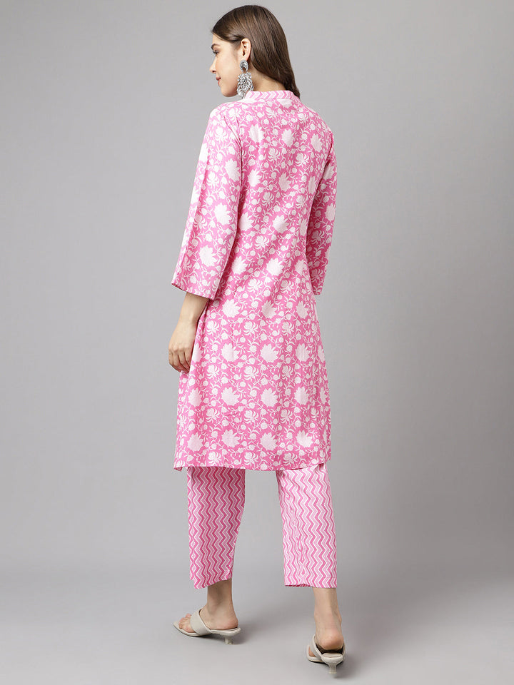 Pink-Pure-Cotton-A-Line-2-Piece-Kurta-Set