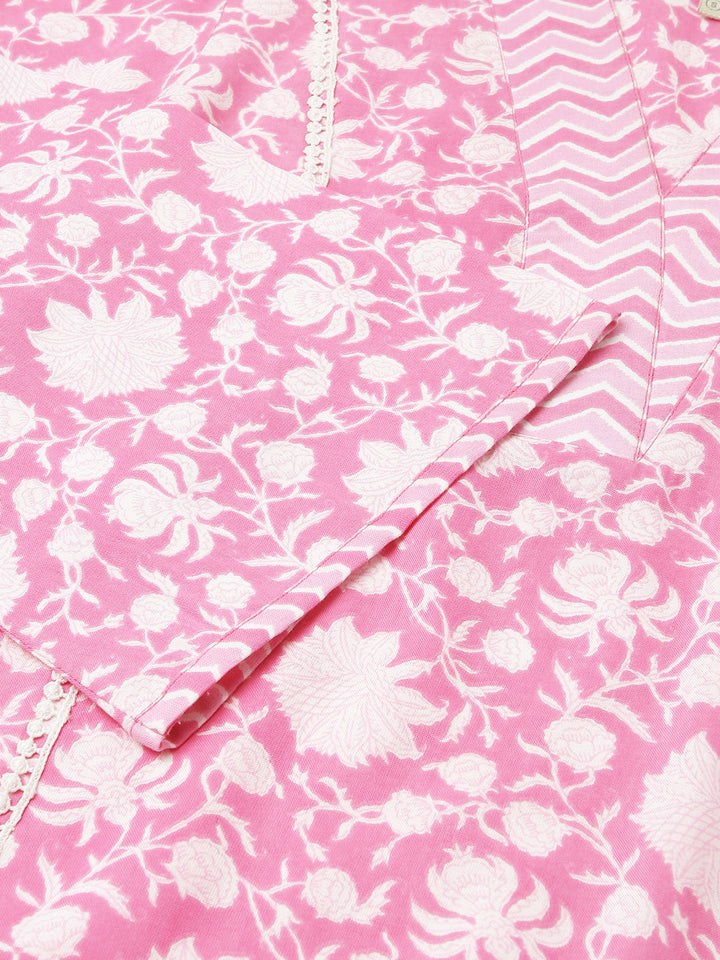 Pink-Pure-Cotton-A-Line-2-Piece-Kurta-Set
