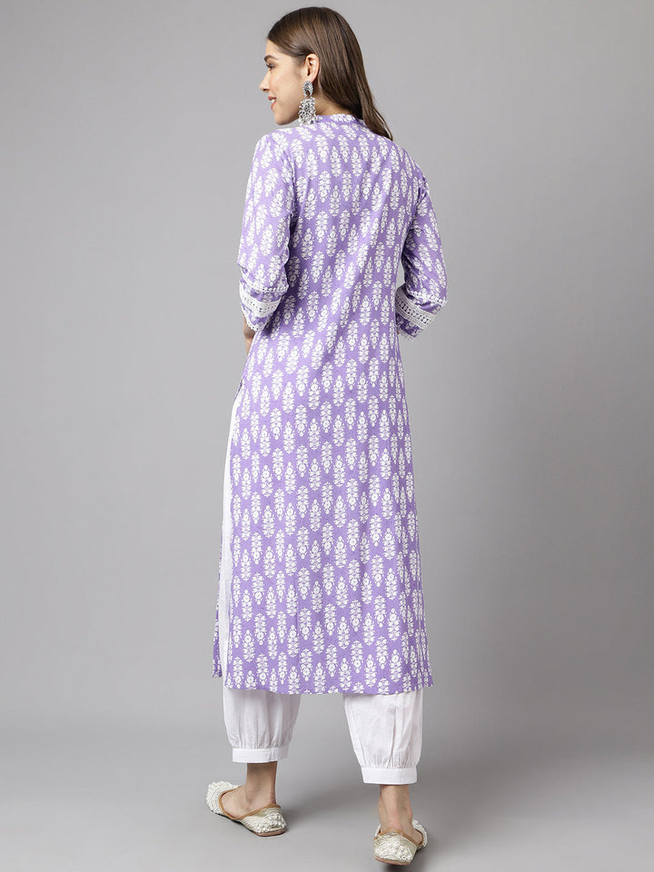Light-Purple-Cotton-A-Line-2-Piece-Kurta-Set