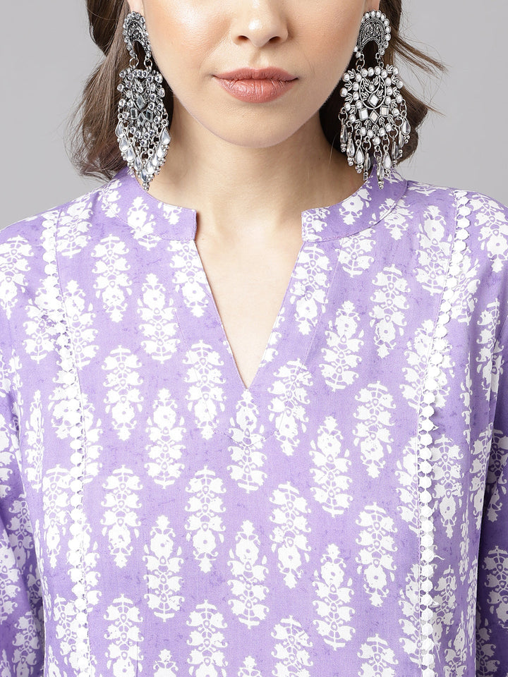 Light-Purple-Cotton-A-Line-2-Piece-Kurta-Set