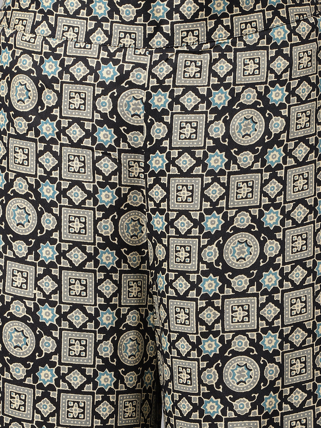 Black-Cotton-A-Line-2-Piece-Kurta-Set