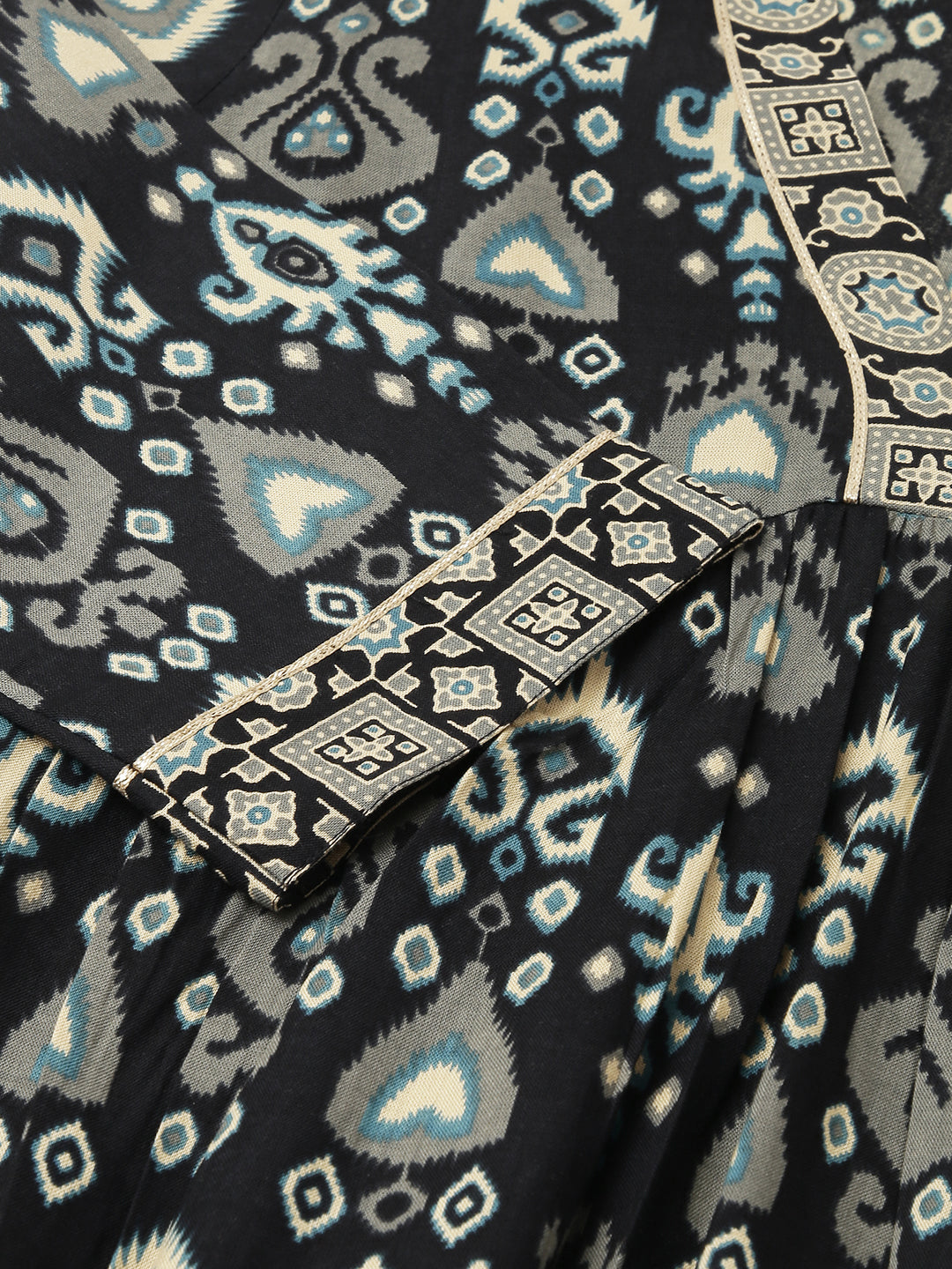Black-Cotton-A-Line-2-Piece-Kurta-Set
