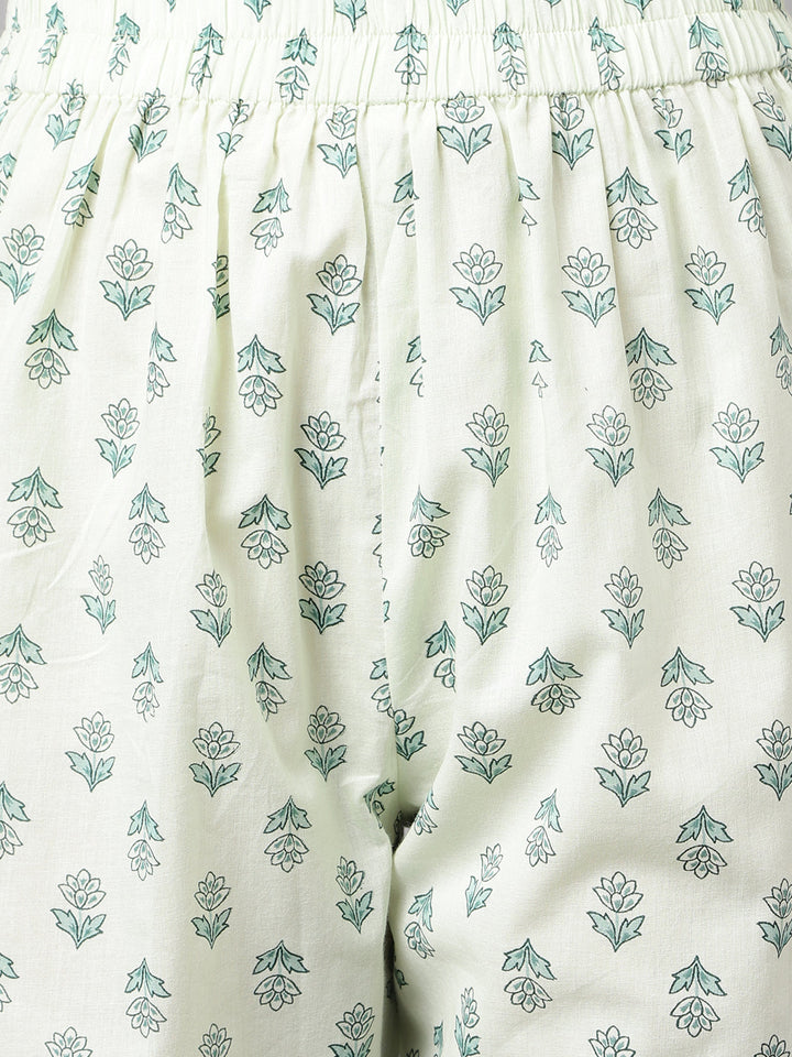 Mint-Green-Pure-Cotton-A-Line-2-Piece-Kurta-Set