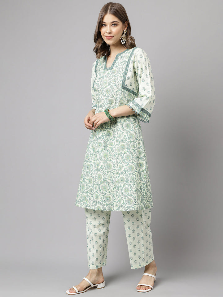 Mint-Green-Pure-Cotton-A-Line-2-Piece-Kurta-Set