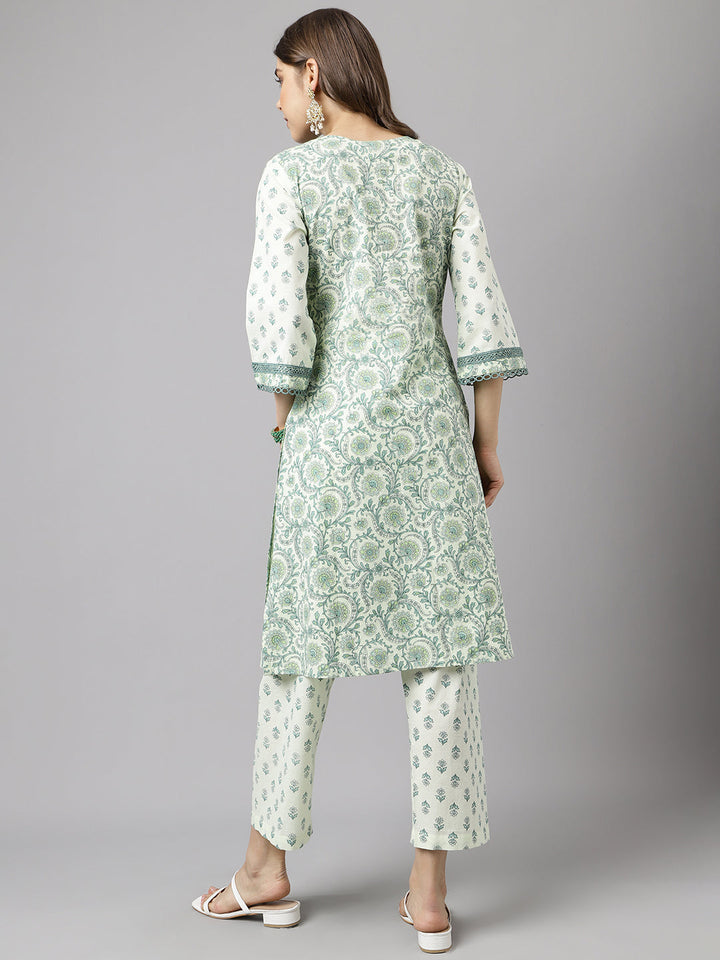 Mint-Green-Pure-Cotton-A-Line-2-Piece-Kurta-Set