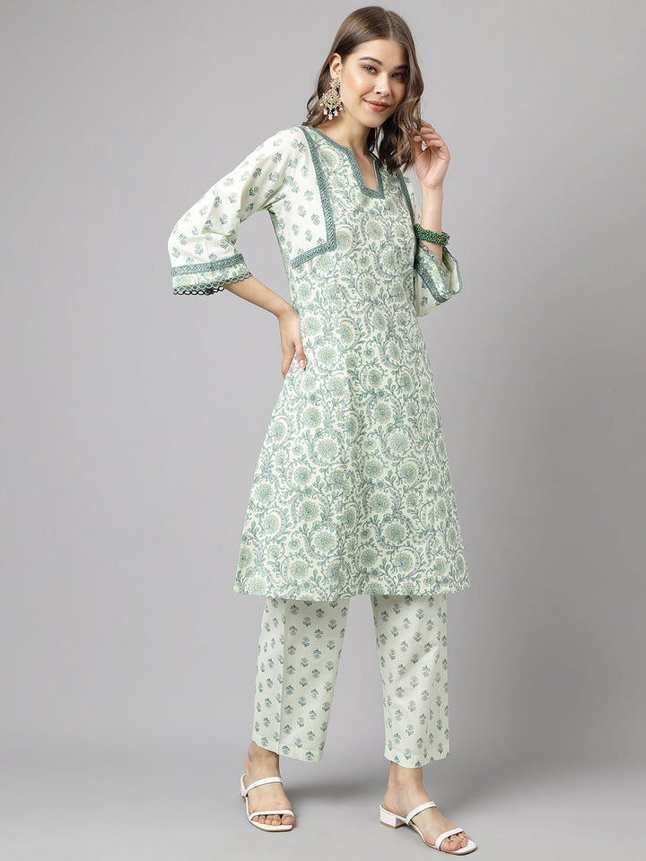 Mint-Green-Pure-Cotton-A-Line-2-Piece-Kurta-Set
