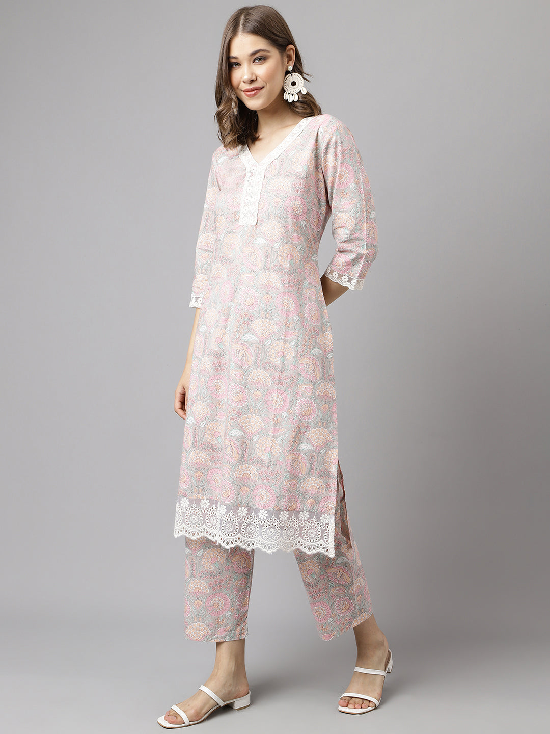 Pink-Cotton-A-Line-2-Piece-Kurta-Set