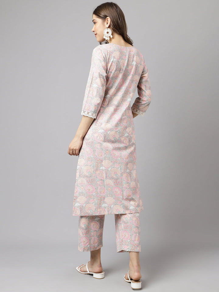 Pink-Cotton-A-Line-2-Piece-Kurta-Set