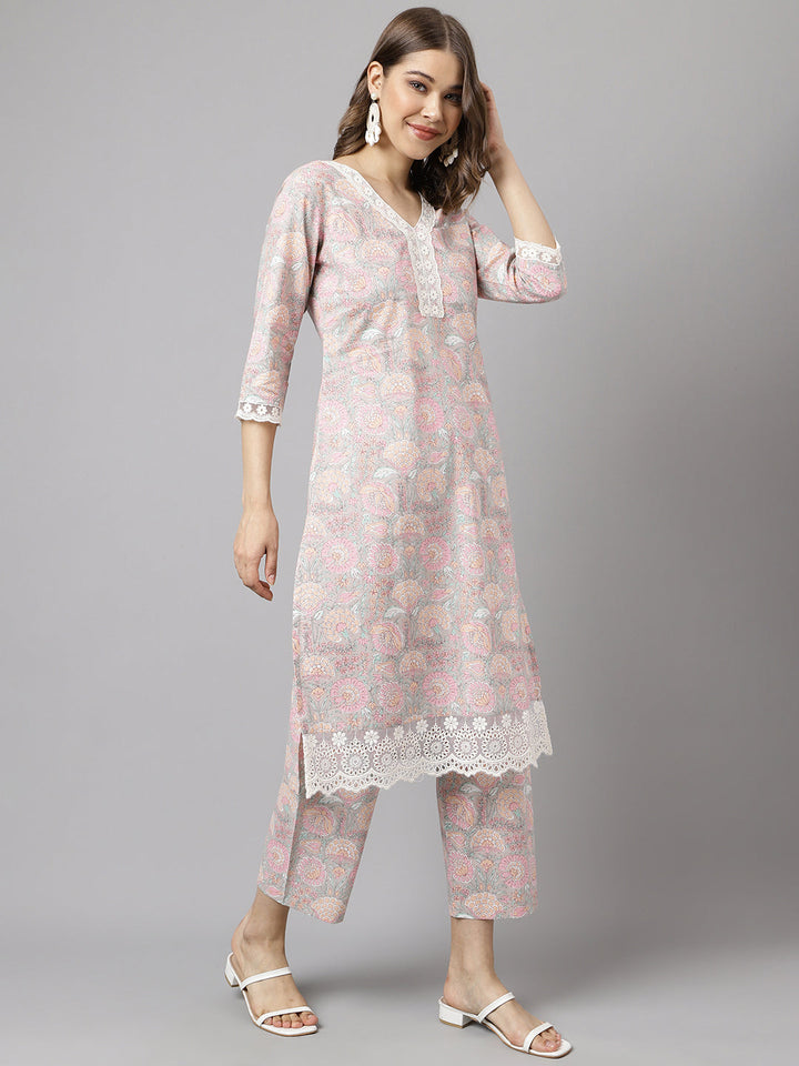 Pink-Cotton-A-Line-2-Piece-Kurta-Set