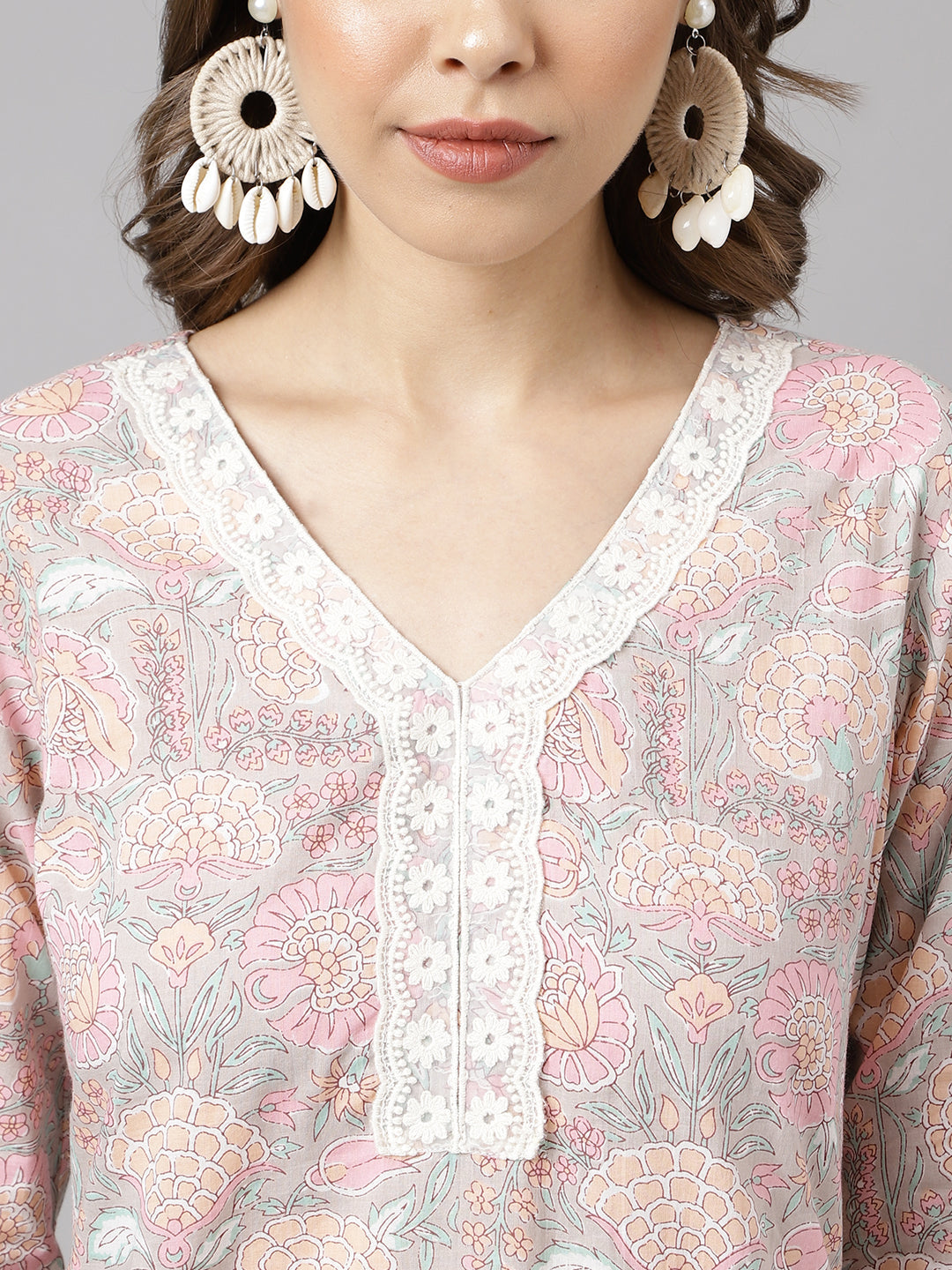 Pink-Cotton-A-Line-2-Piece-Kurta-Set