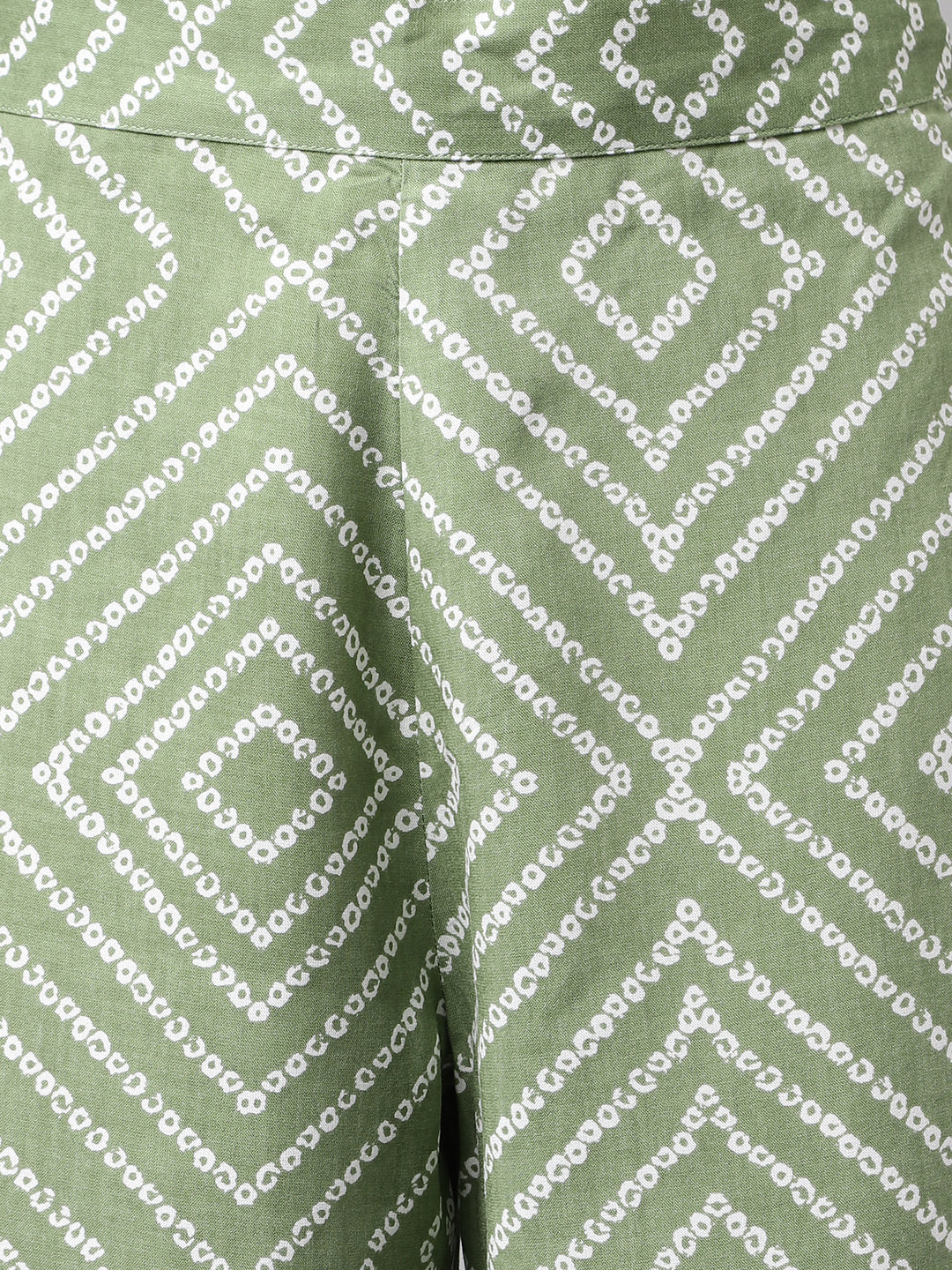 Green-Cotton-A-Line-2-Piece-Kurta-Set