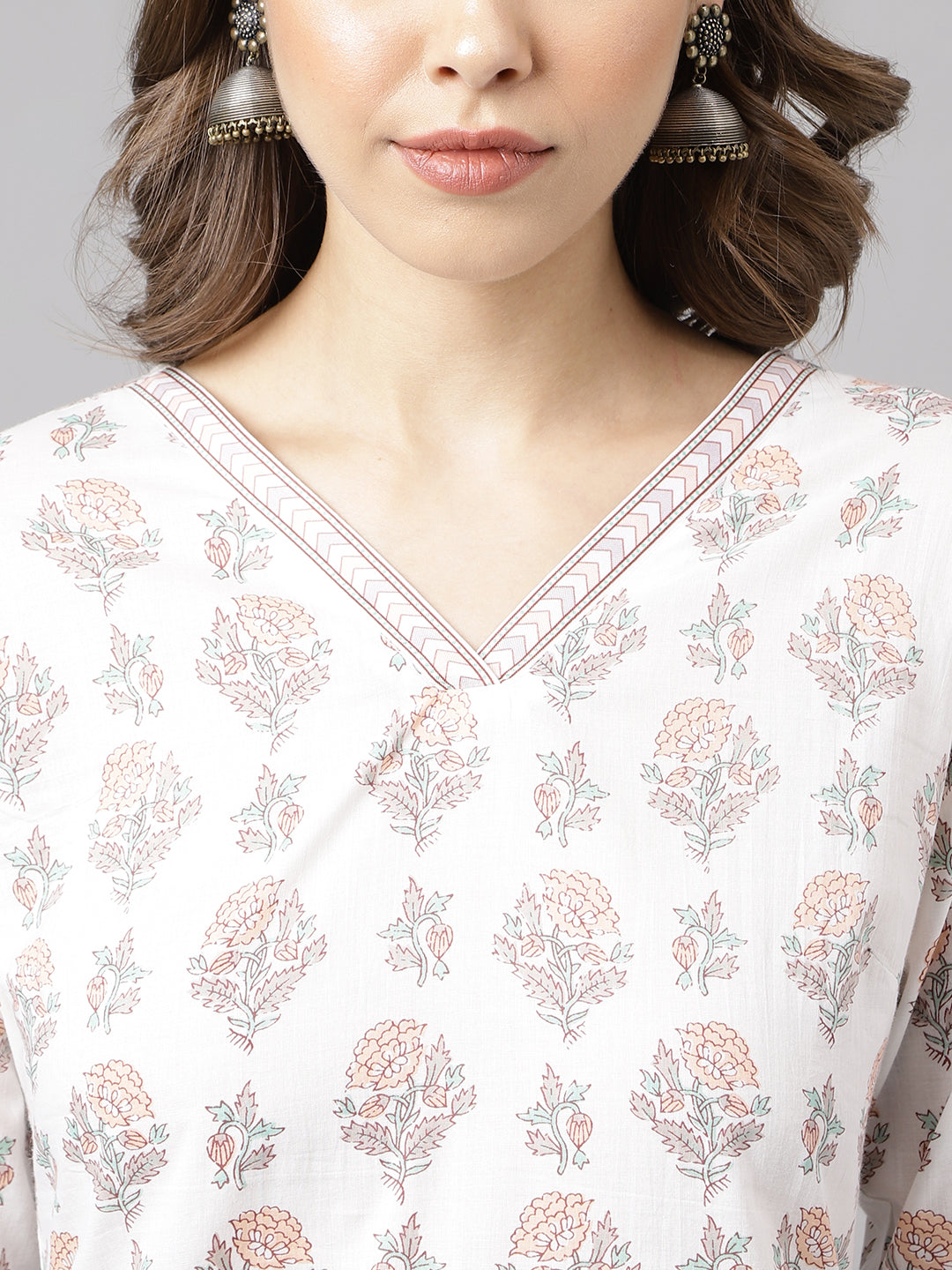 White-Cotton-A-Line-2-Piece-Kurta-Set