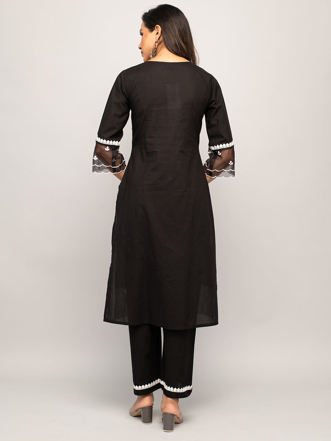 Black-Cotton-Embroidered-Straight-2-Piece-Kurta-Set