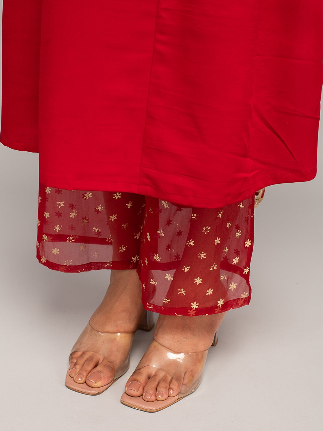 Red-Crepe-Polka-Dot-3-Piece-Kurta-Set