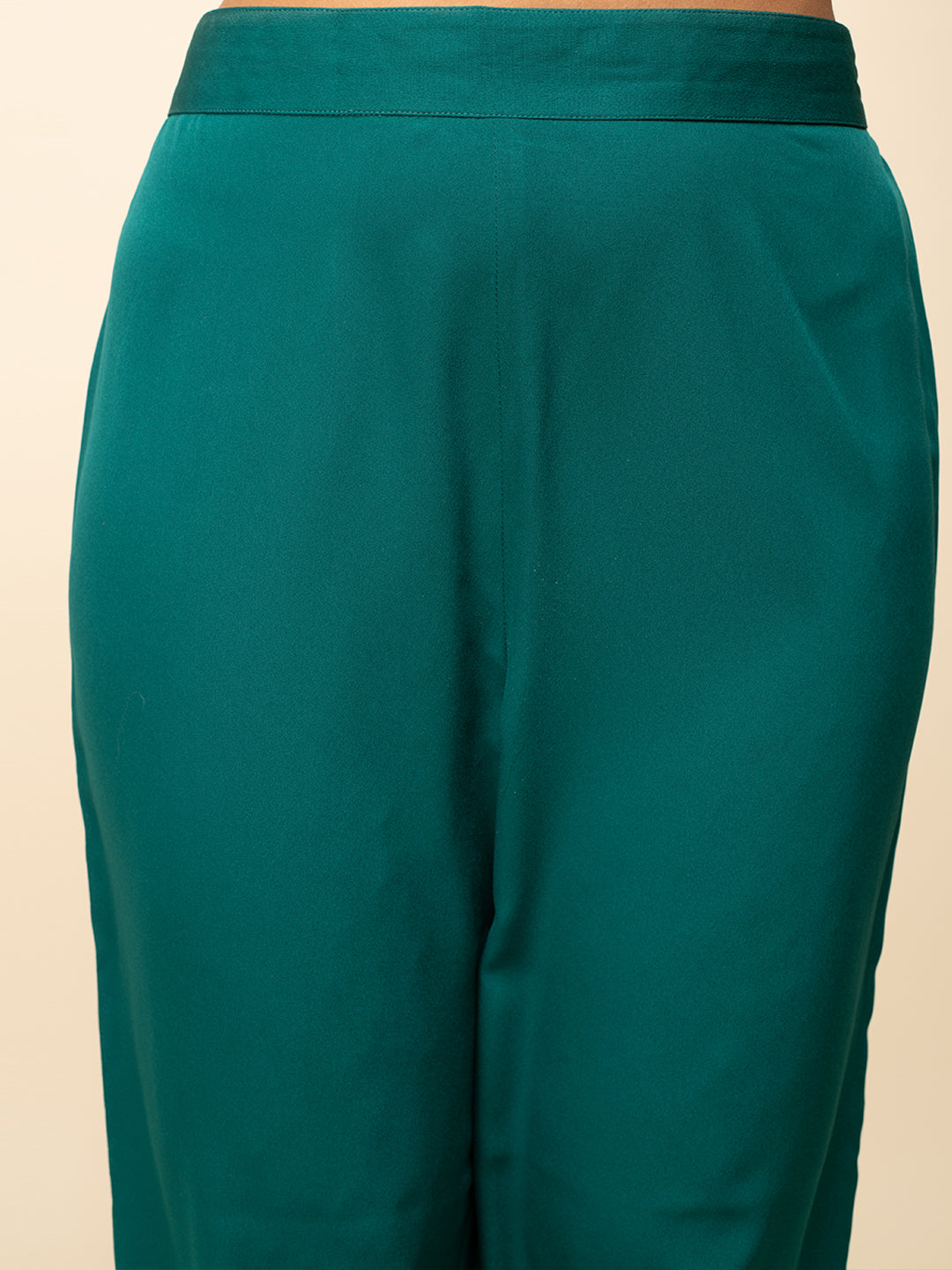 Teal-Blue-Crepe-Foil-Print-Kurta-Pant-with-dupatta