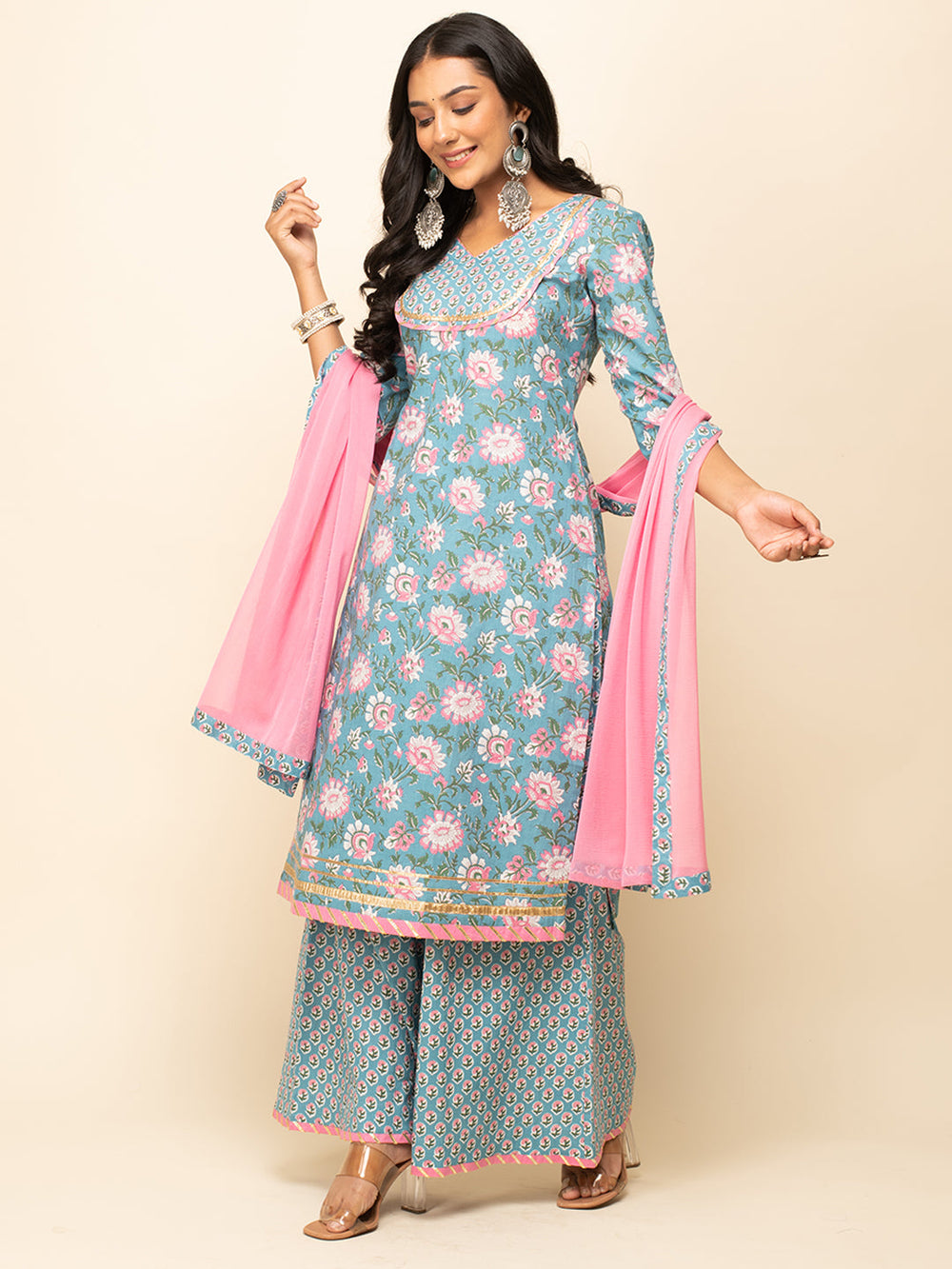 Sky-Blue-Cotton-Straight-3-Piece-Kurta-Set
