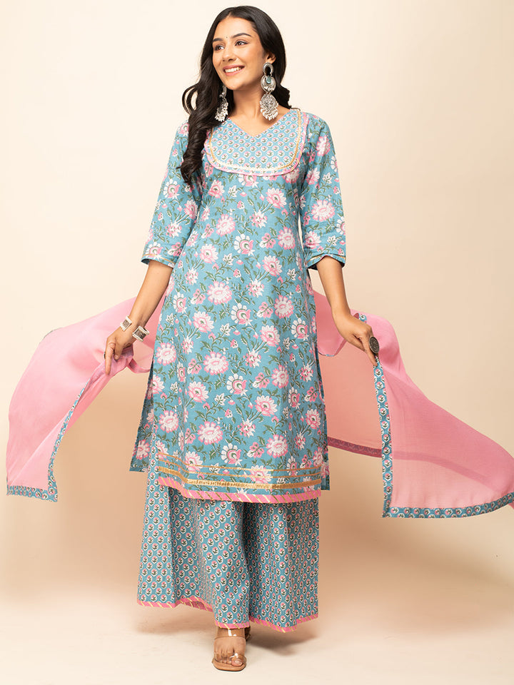 Sky-Blue-Cotton-Straight-3-Piece-Kurta-Set
