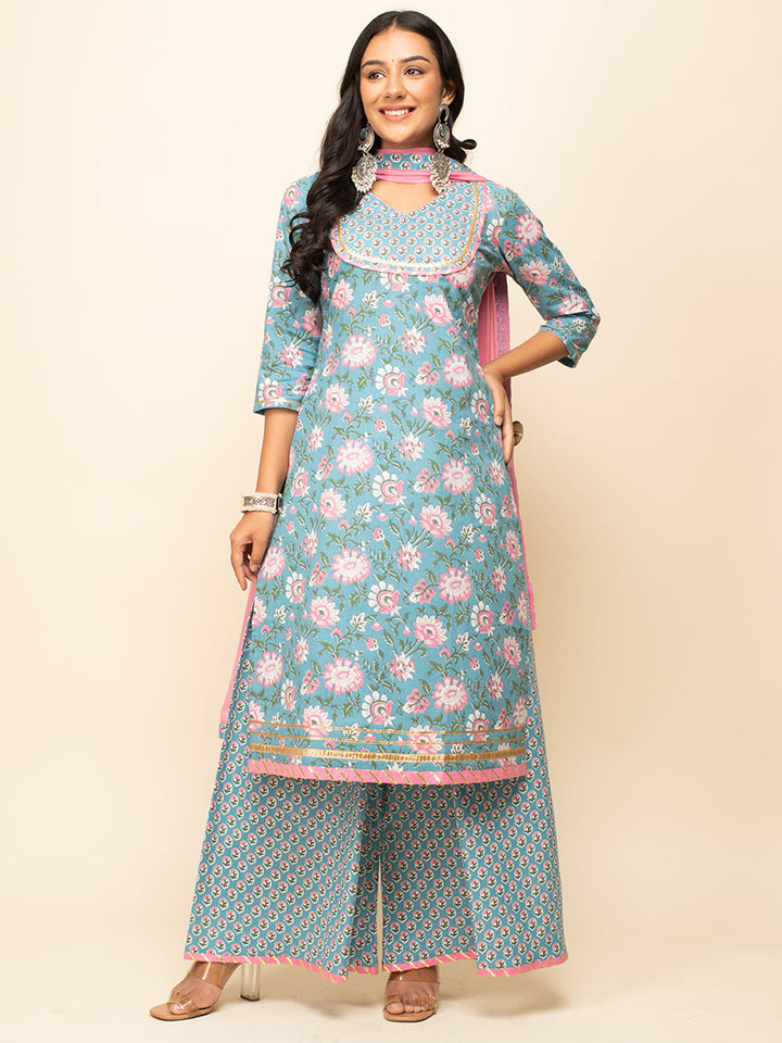 Sky-Blue-Cotton-Straight-3-Piece-Kurta-Set