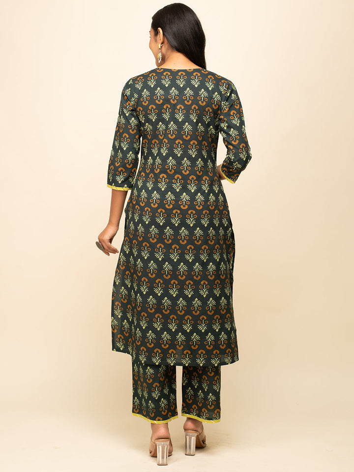 Green-Cotton-Straight-3-Piece-Kurta-Set