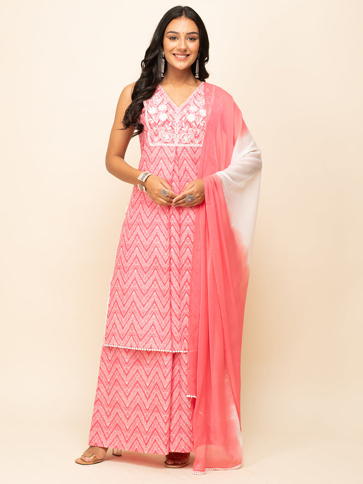 Peach-Cotton-Embroidered-3-Piece-Kurta-Set