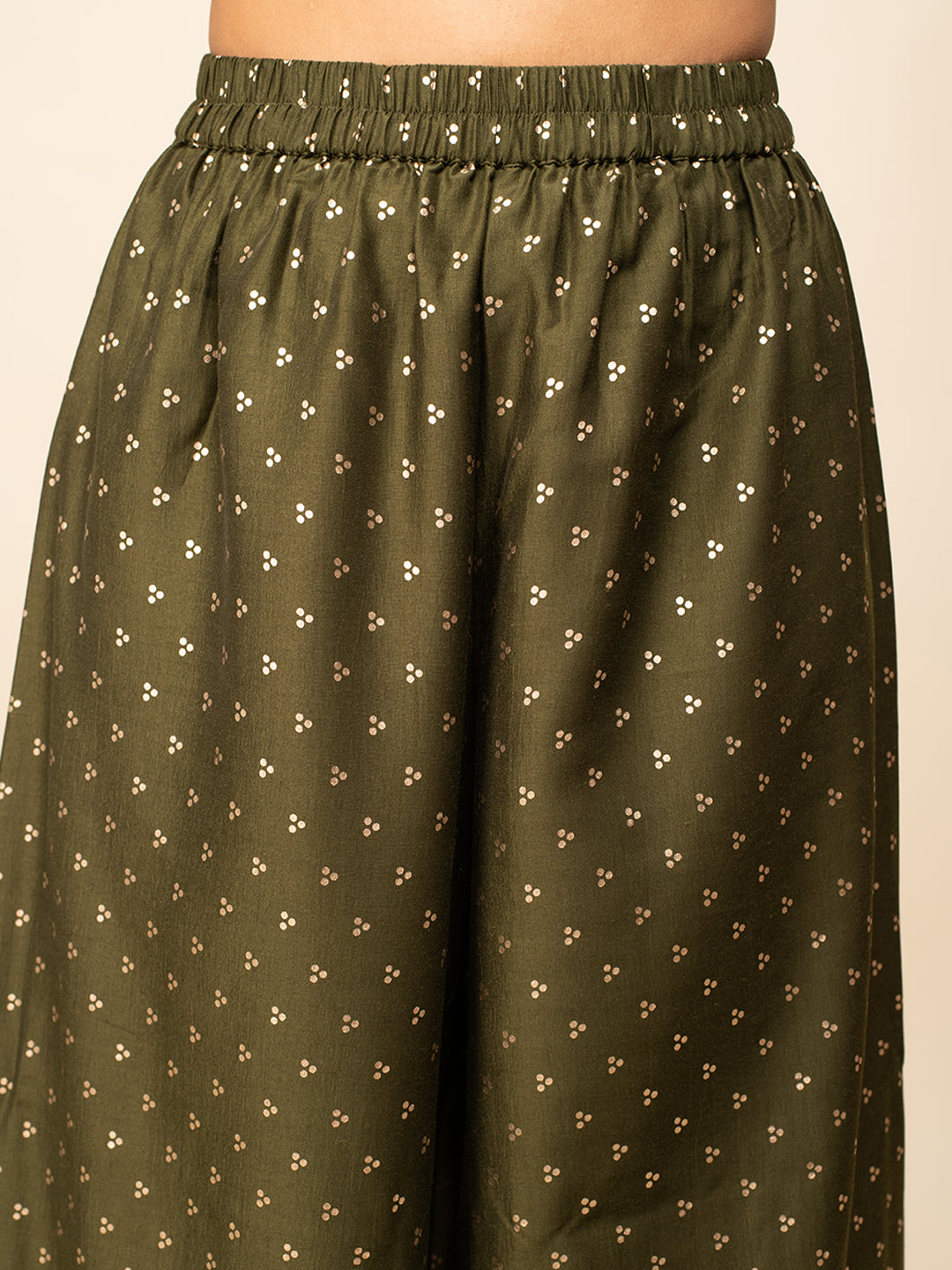 Green-Silk-Blend-Polka-Dot-3-Piece-Kurta-Set