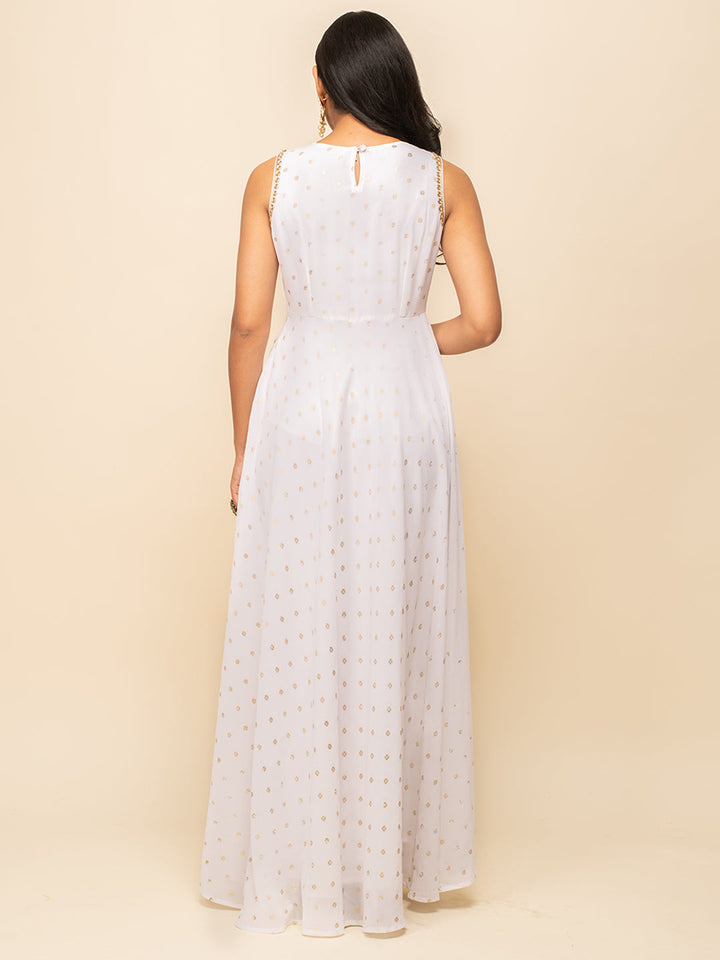 White-Georgette-Printed-Gown-With-Dupatta