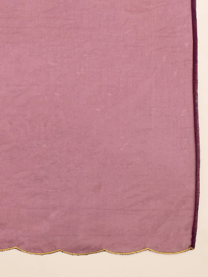 Wine-Georgette-Printed-Gown-With-Dupatta