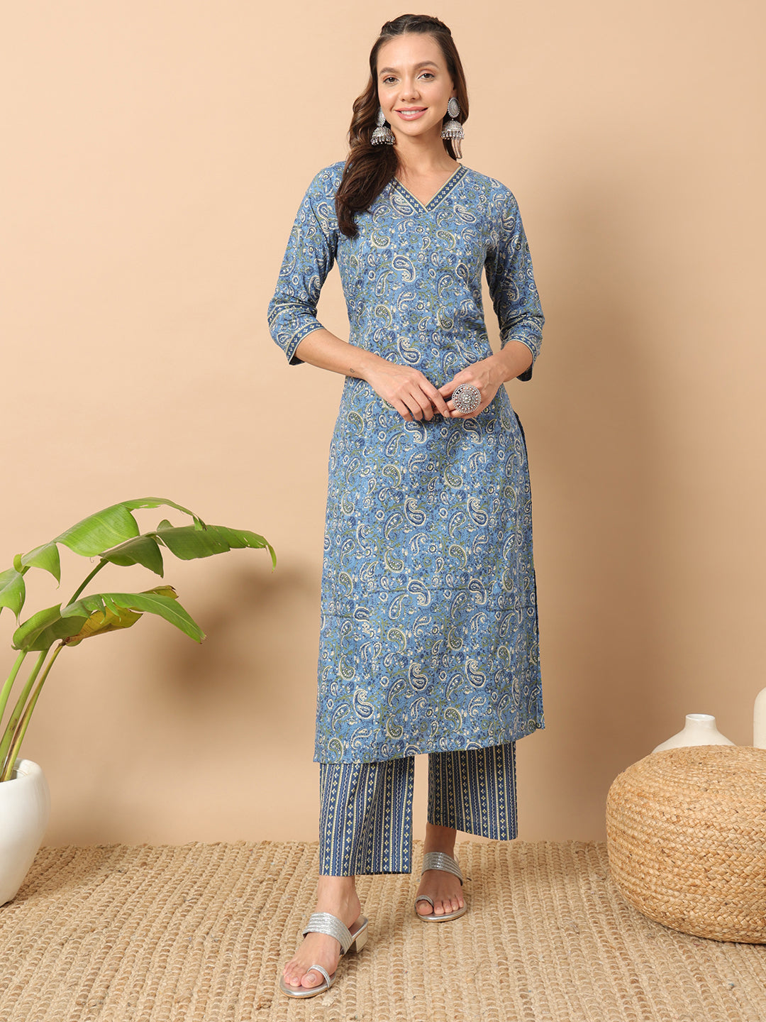 Light-Cotton-Blue-Straight-Kurta-Set