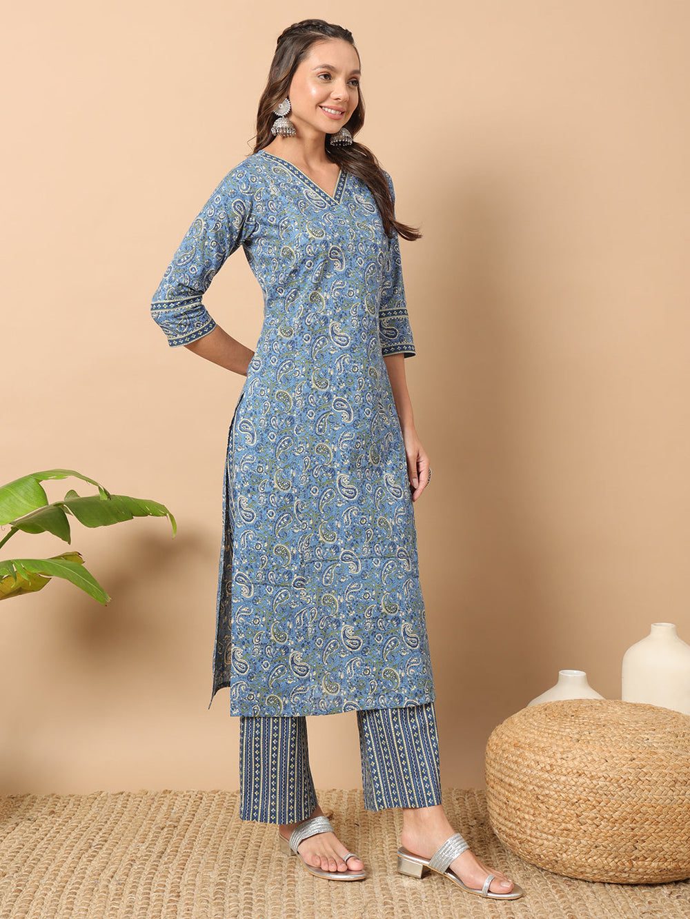 Light-Cotton-Blue-Straight-Kurta-Set