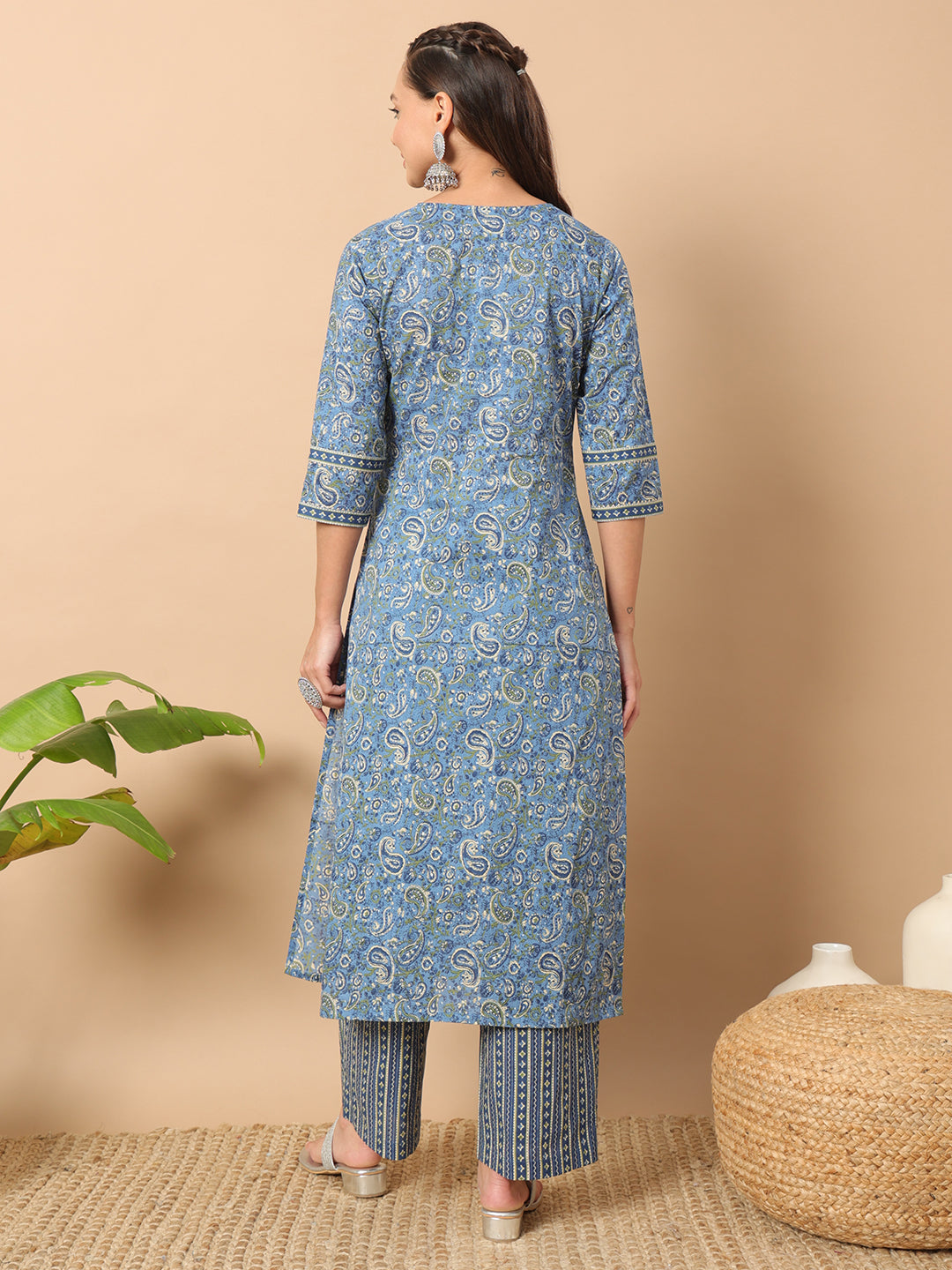 Light-Cotton-Blue-Straight-Kurta-Set