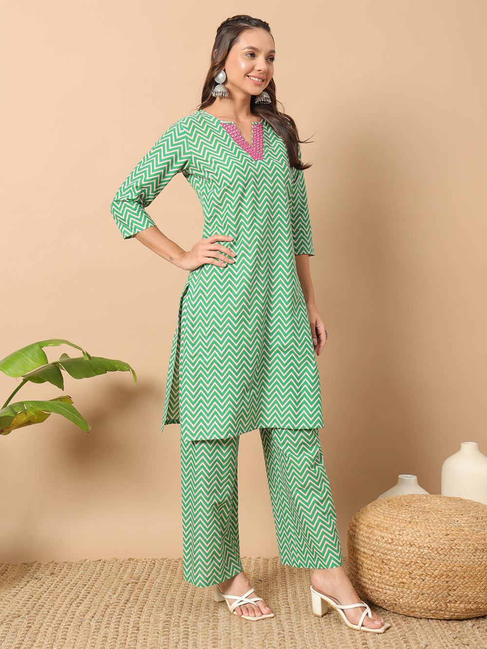 Sea-Green-Cotton-Straight-2-Piece-Kurta-Set