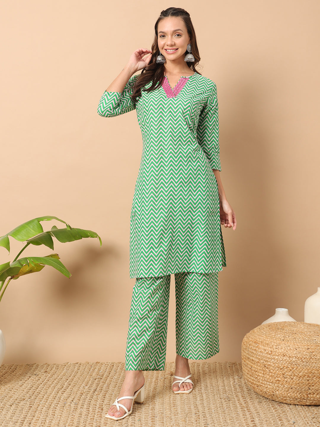 Sea-Green-Cotton-Straight-2-Piece-Kurta-Set