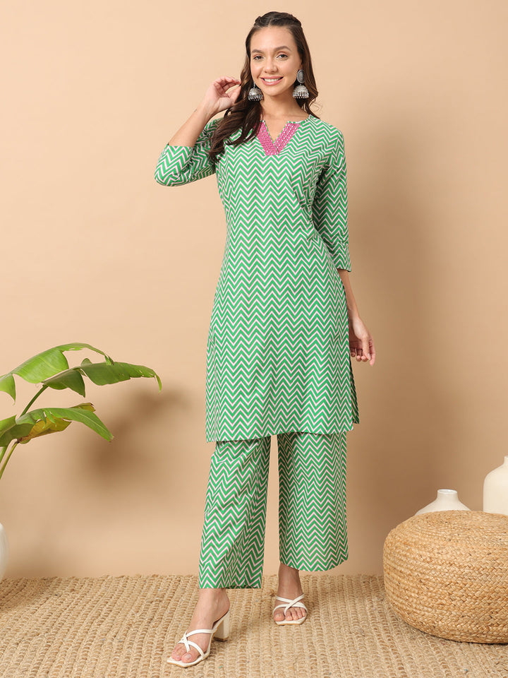 Sea-Green-Cotton-Straight-2-Piece-Kurta-Set