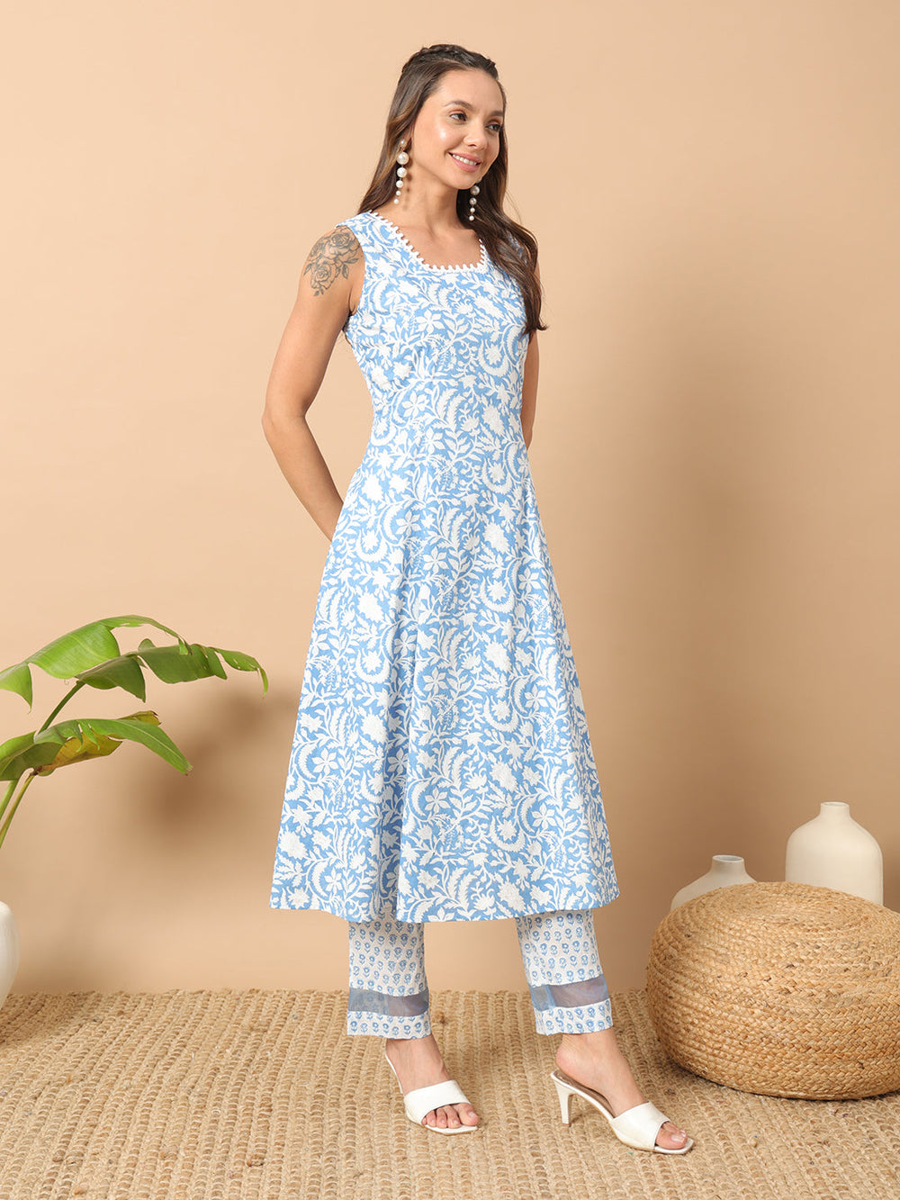 Sky-Blue-Cotton-A-Line-3-Piece-Kurta-Set
