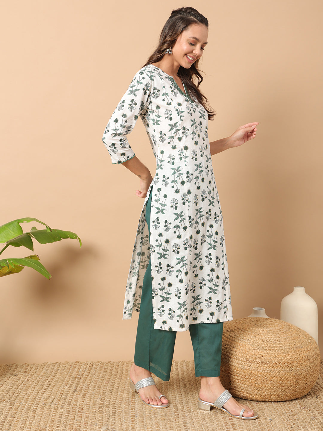 White-Cotton-Straight-2-Piece-Kurta-Set