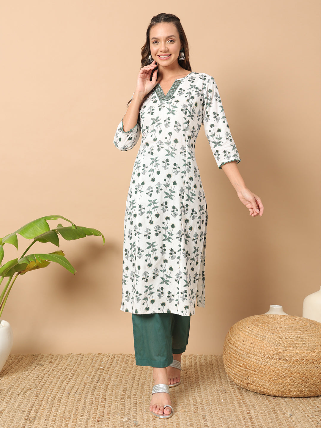 White-Cotton-Straight-2-Piece-Kurta-Set