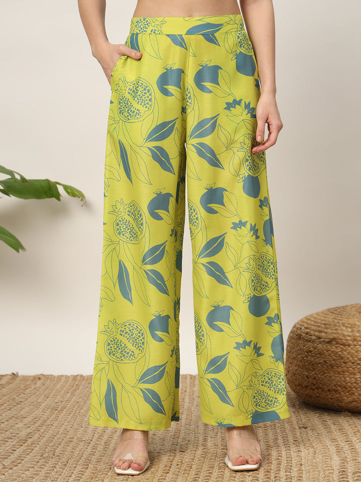 Lime-Green-Cotton-Blend-Printed--Co-Ords-Set