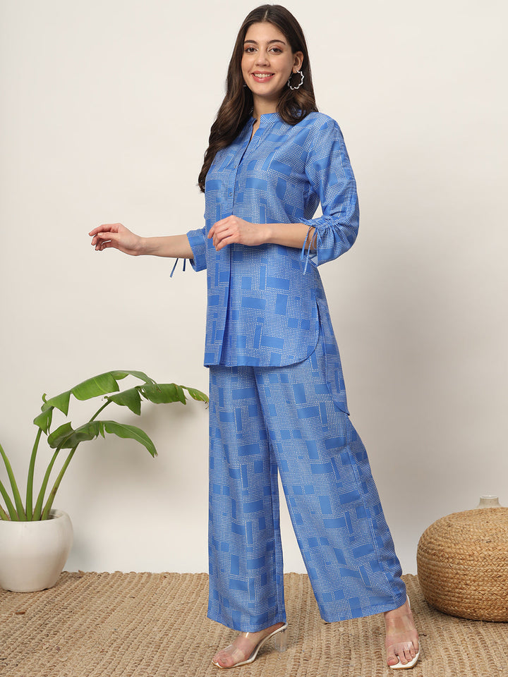 Blue-Cotton-Blend-Printed-Co-Ords-Set