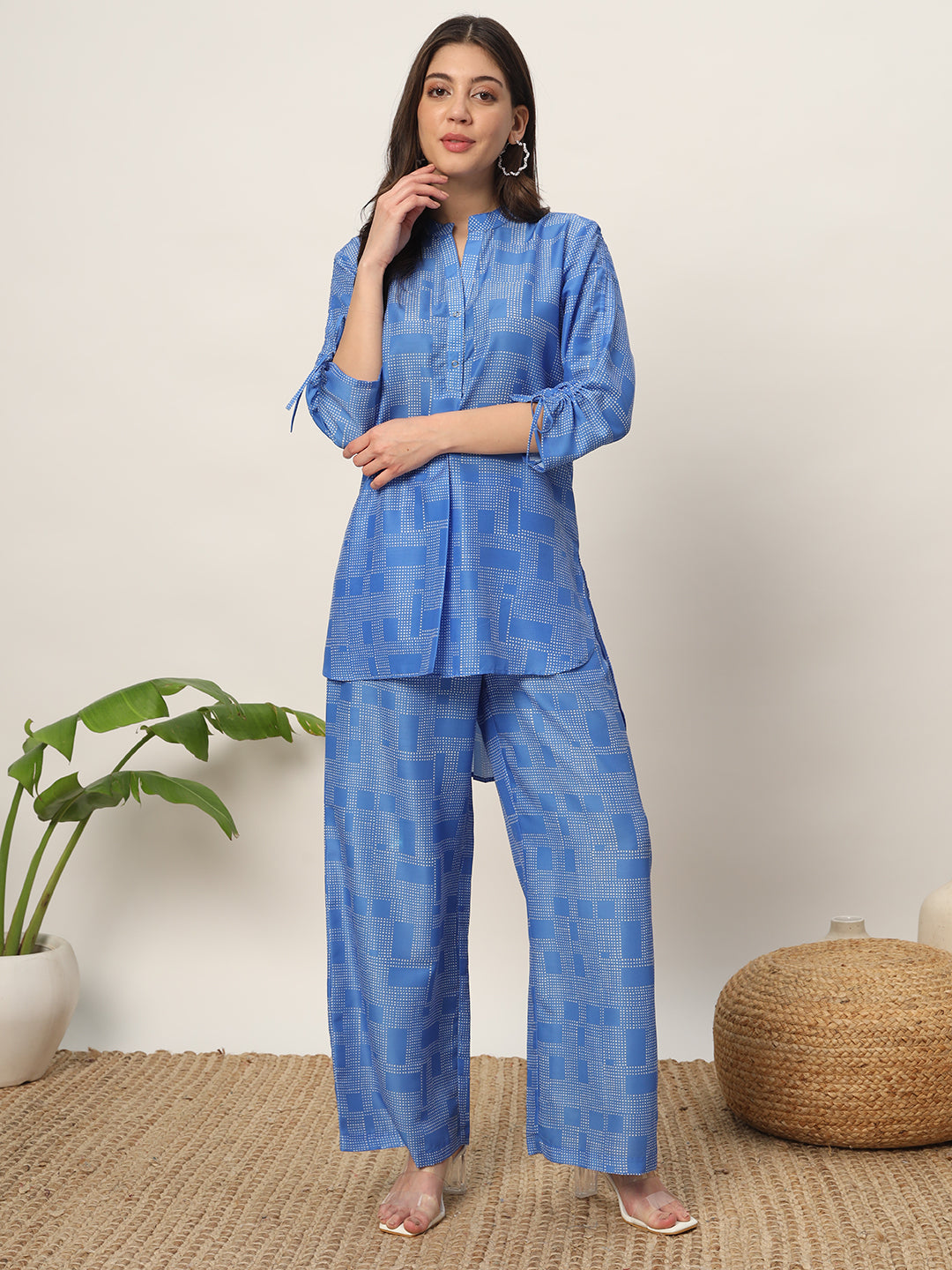 Blue-Cotton-Blend-Printed-Co-Ords-Set