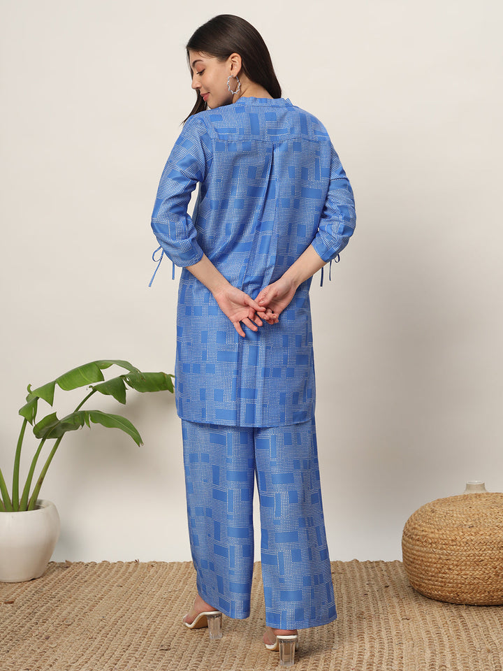 Blue-Cotton-Blend-Printed-Co-Ords-Set