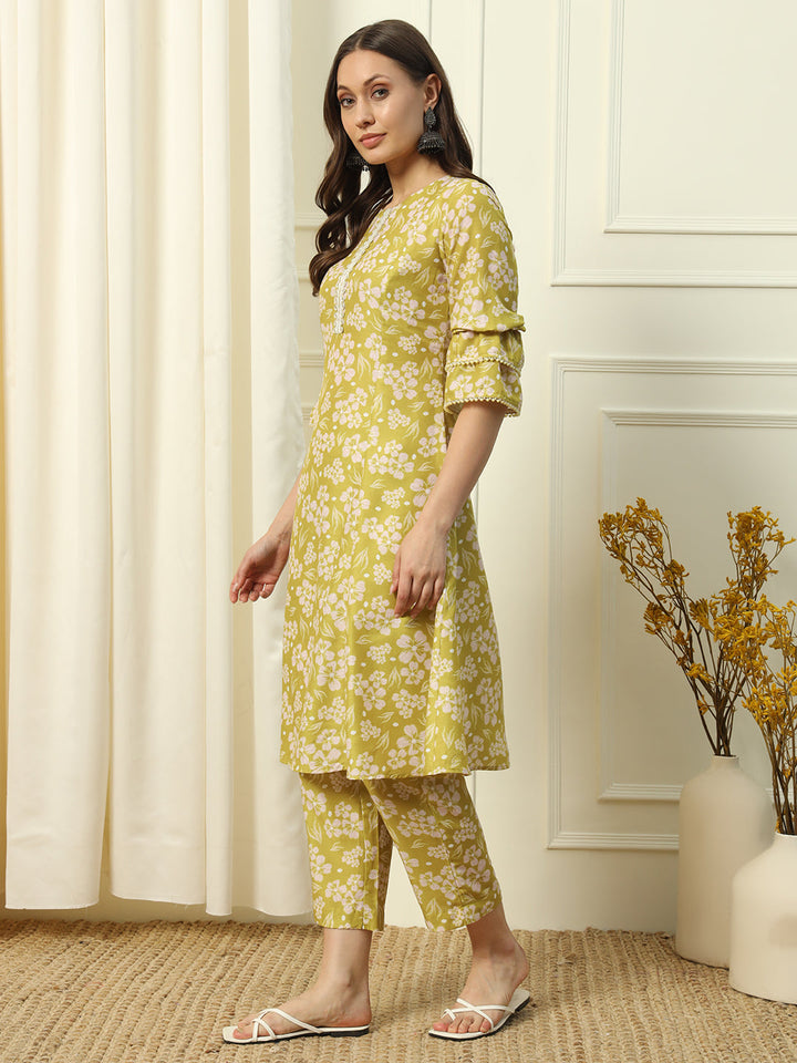Light-Yellow-Cotton-Blend-A-Line-2-Piece-Kurta-Set