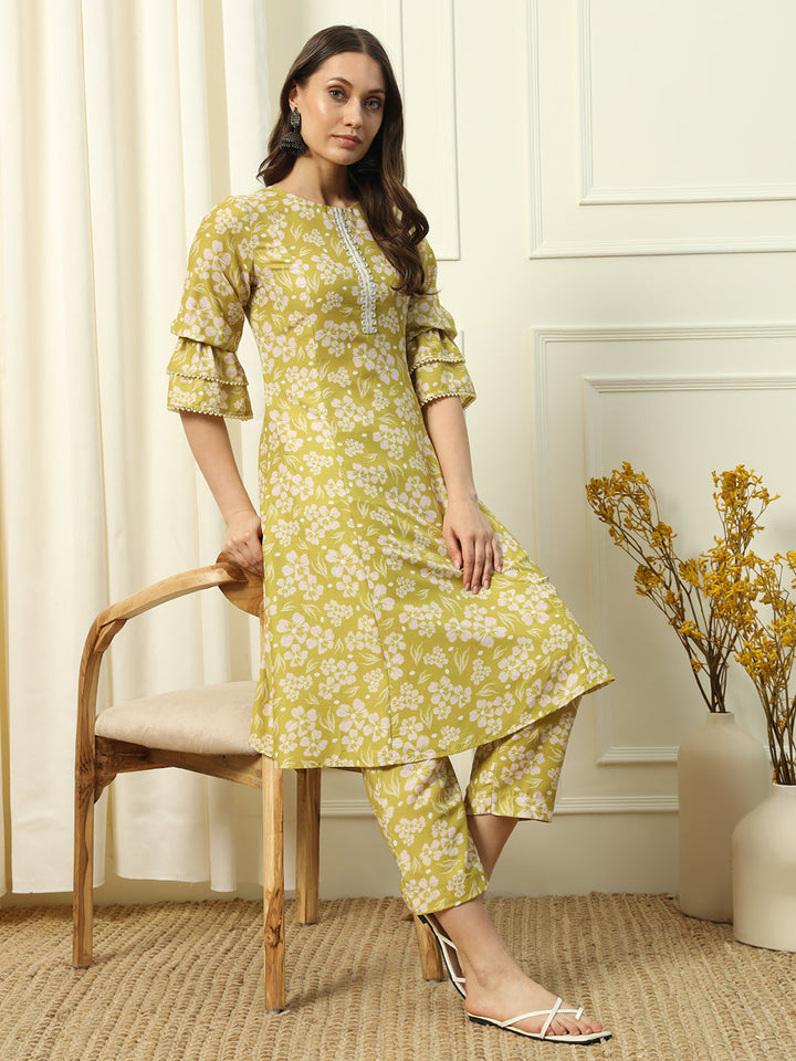 Light-Yellow-Cotton-Blend-A-Line-2-Piece-Kurta-Set