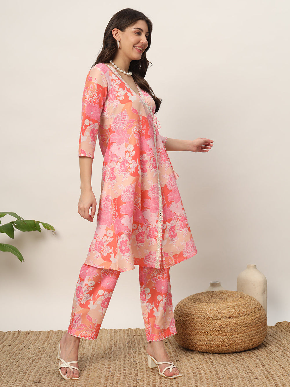 Pink-Cotton-Blend-A-Line-2-Piece-Kurta-Set