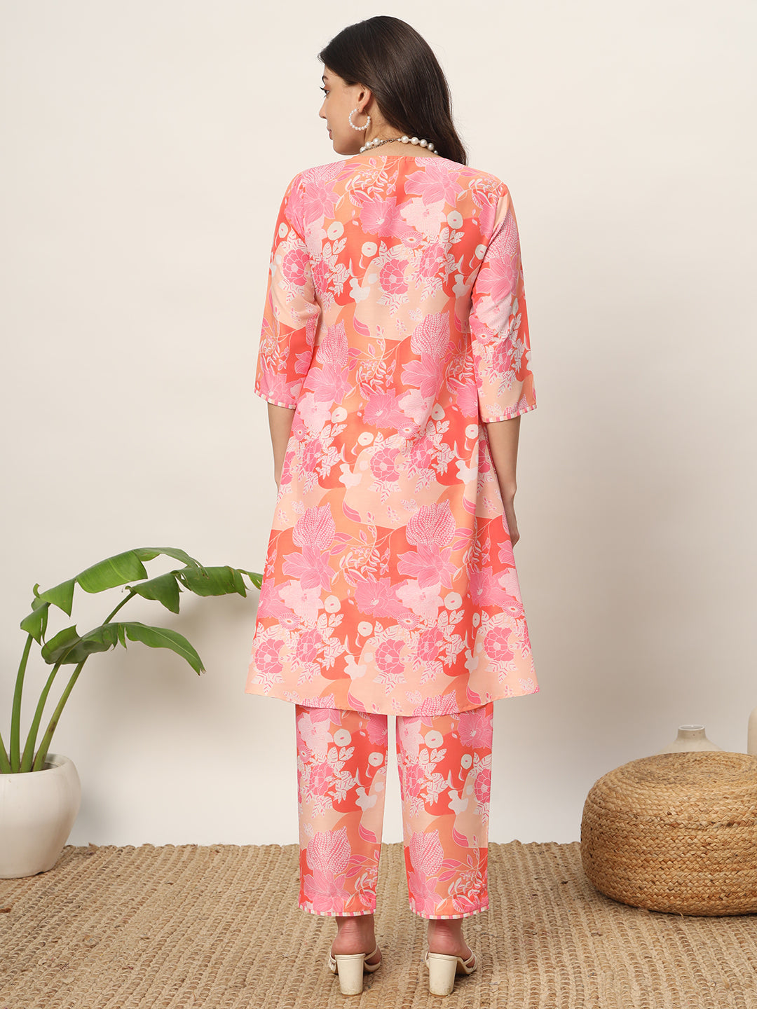 Pink-Cotton-Blend-A-Line-2-Piece-Kurta-Set